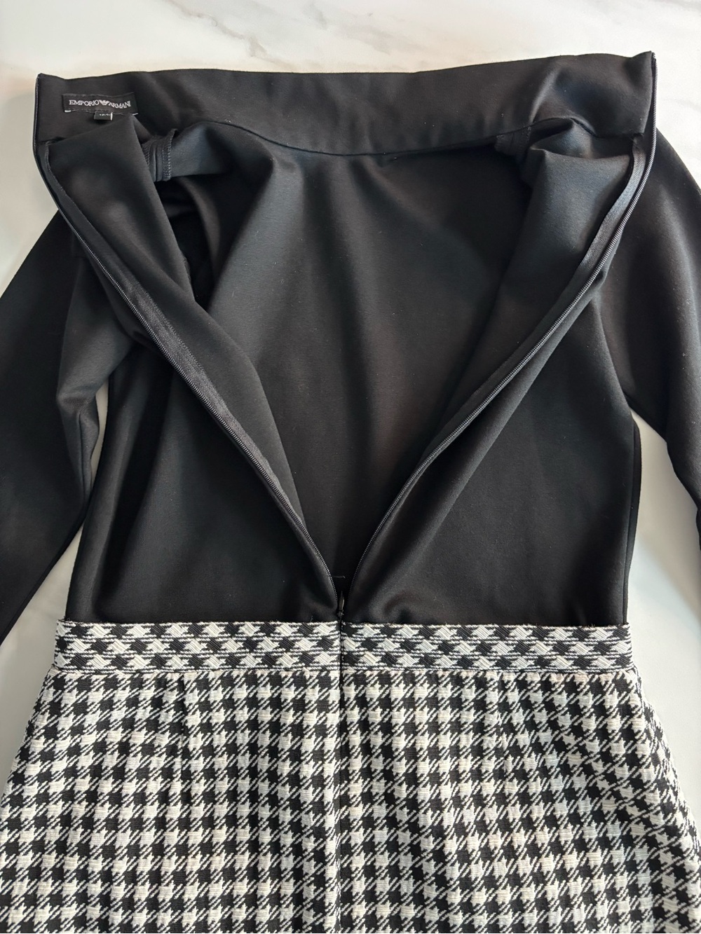 Emporio Armani Black Houndstooth Dress Sz 12 y.o. - Picture 7 of 13